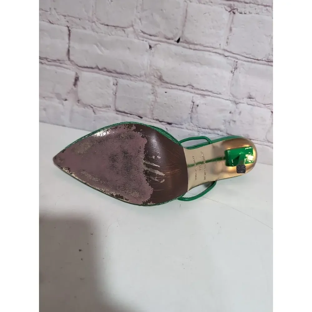 Jessica Rich Exotic Womens Sz 38 US 8 Stiletto Green Heels Sandals Ankle Wrap